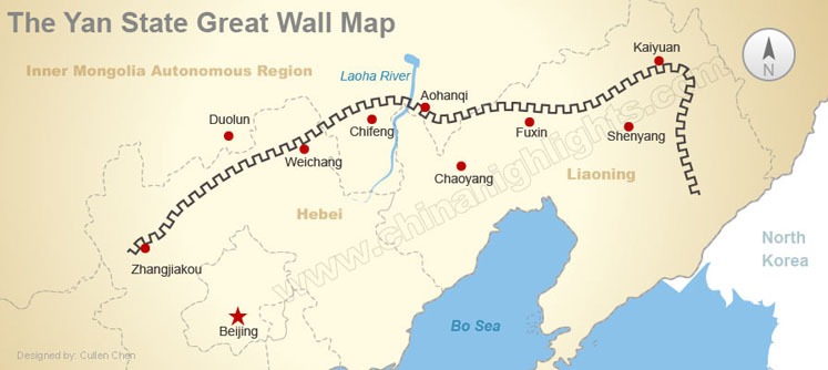 The Yan State Great Wall Map